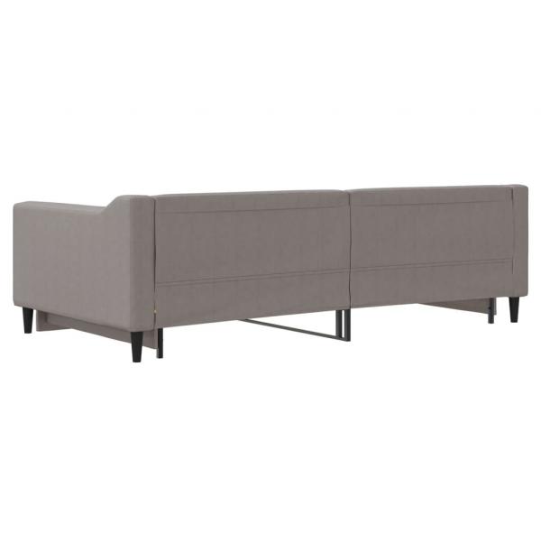 Tagesbett Ausziehbar Taupe 100x200 cm Stoff