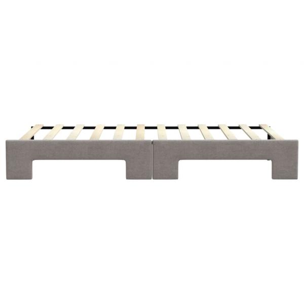 Tagesbett Ausziehbar Taupe 90x200 cm Stoff