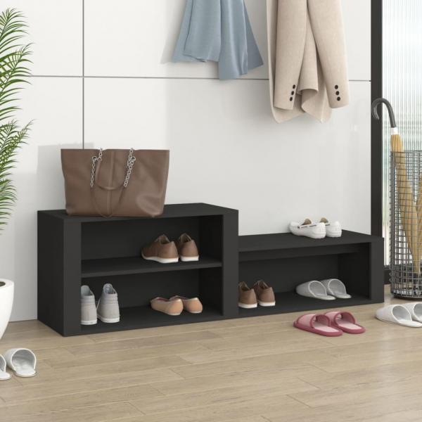 ARDEBO.de - Schuhschrank Schwarz 150x35x45 cm Holzwerkstoff