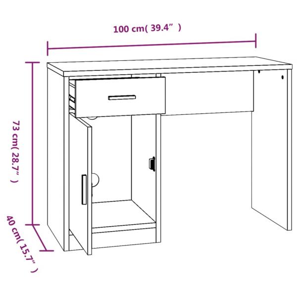 Schreibtisch mit Stauraum Schwarz 100x40x73 cm Holzwerkstoff