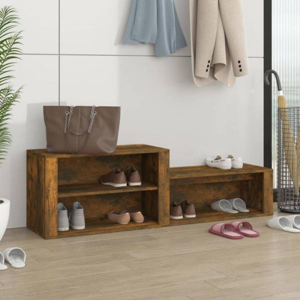 ARDEBO.de - Schuhschrank Räuchereiche 150x35x45 cm Holzwerkstoff