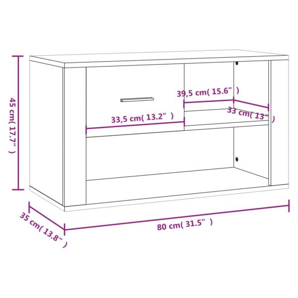 Schuhschrank Schwarz 80x35x45 cm Holzwerkstoff