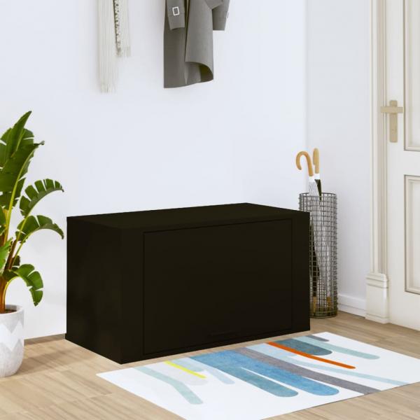 ARDEBO.de - Wand-Schuhschrank Schwarz 70x35x38 cm Holzwerkstoff