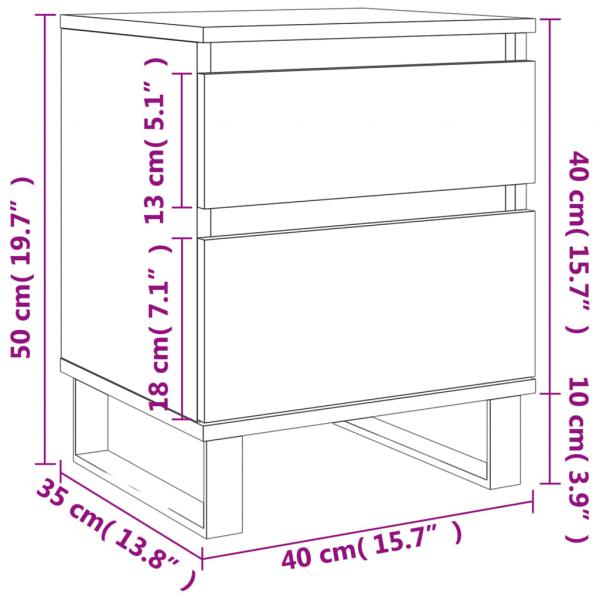 Nachttisch Betongrau 40x35x50 cm Holzwerkstoff