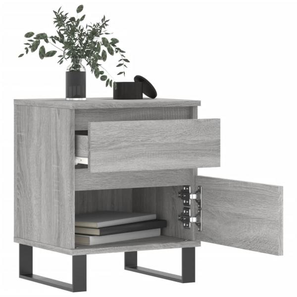 Nachttische 2 Stk. Grau Sonoma 40x35x50 cm Holzwerkstoff