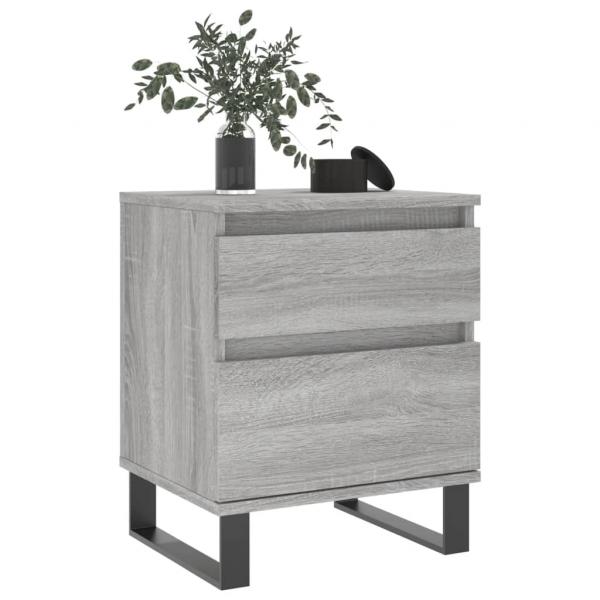 Nachttische 2 Stk. Grau Sonoma 40x35x50 cm Holzwerkstoff