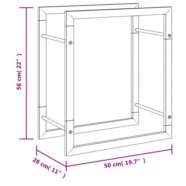 Brennholzregal 50x28x56 cm Edelstahl