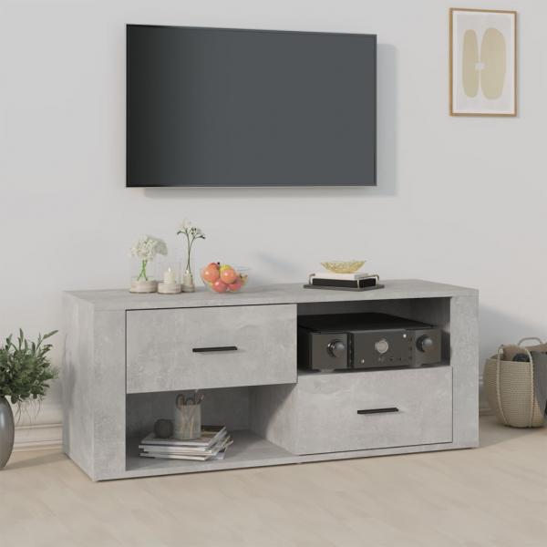 ARDEBO.de - TV-Schrank Betongrau 100x35x40 cm Holzwerkstoff