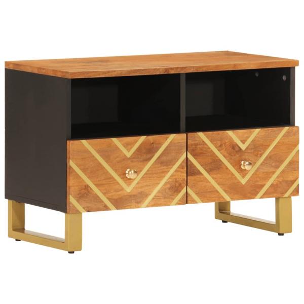 TV-Schrank Braun und Schwarz 70x33,5x46 cm Massivholz Mango