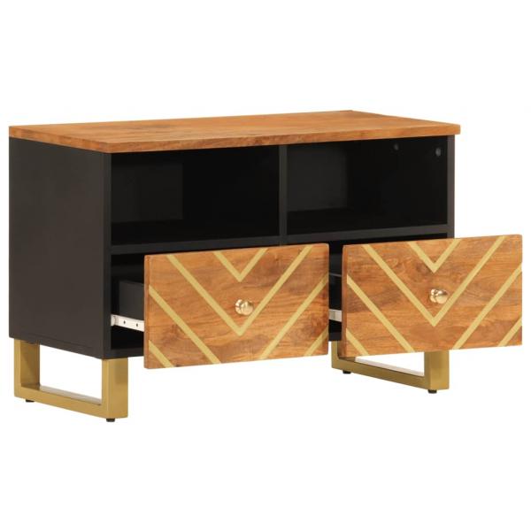 TV-Schrank Braun und Schwarz 70x33,5x46 cm Massivholz Mango