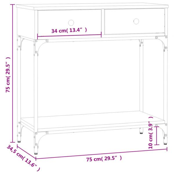 Konsolentisch Sonoma-Eiche 75x34,5x75 cm Holzwerkstoff