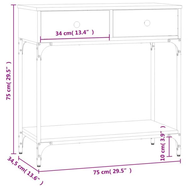 Konsolentisch Braun Eichen-Optik 75x34,5x75 cm Holzwerkstoff