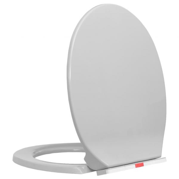 ARDEBO.de - Toilettensitz mit Absenkautomatik Quick-Release Hellgrau Oval