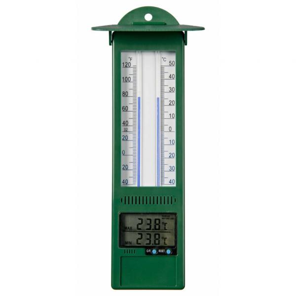 ARDEBO.de - Nature Garten Min-Max-Thermometer Digital 9,5 x 2,5 x 24 cm