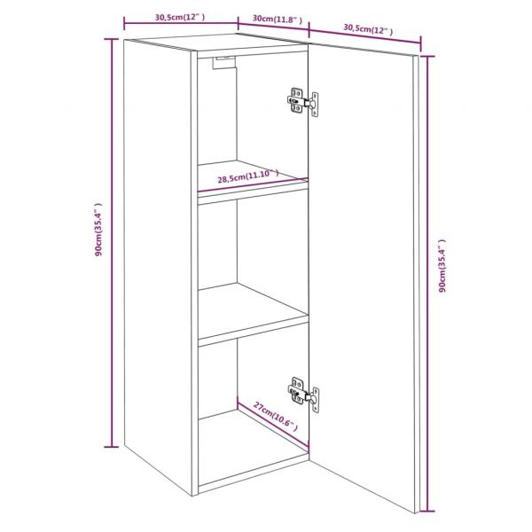 TV-Schrank Räuchereiche 30,5x30x90 cm Holzwerkstoff