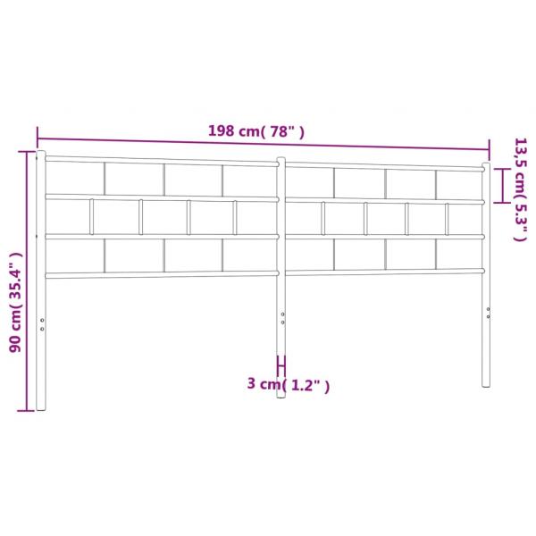 Kopfteil Metall Weiß 193 cm