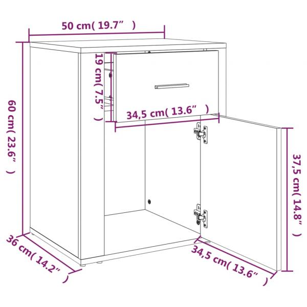 Nachttisch Schwarz 50x36x60 cm Holzwerkstoff