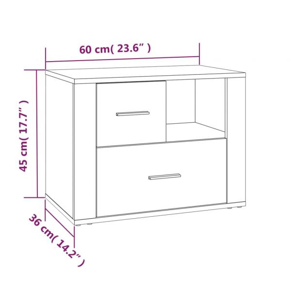 Nachttisch Betongrau 60x36x45 cm Holzwerkstoff