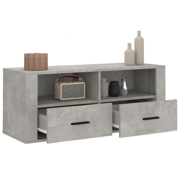 TV-Schrank Betongrau 100x35x40 cm Holzwerkstoff