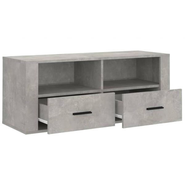 TV-Schrank Betongrau 100x35x40 cm Holzwerkstoff