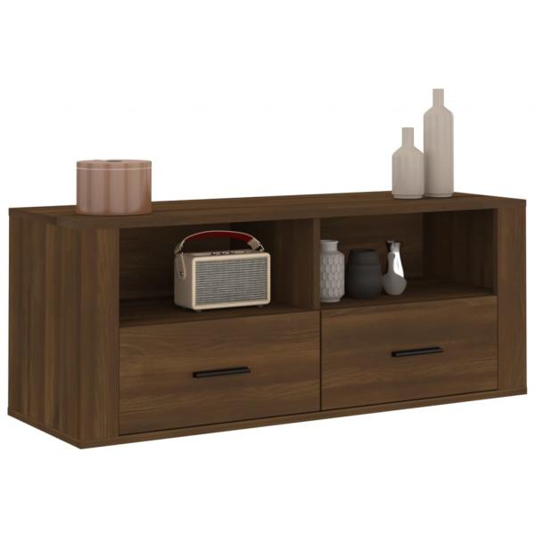 TV-Schrank Braun Eichen-Optik 100x35x40 cm Holzwerkstoff