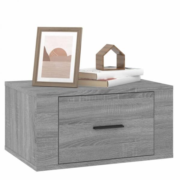 Wand-Nachttische 2 Stk. Grau Sonoma 50x36x25 cm