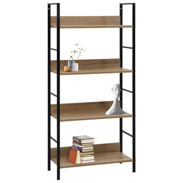 Bücherregal 4 Regalböden Eiche 60×27,6×124,5 cm Holzwerkstoff