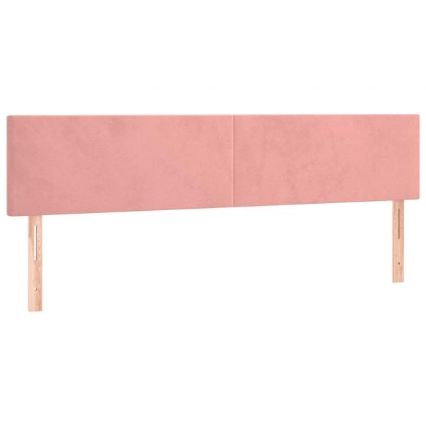 Boxspringbett mit Matratze & LED Rosa 180x200 cm Samt