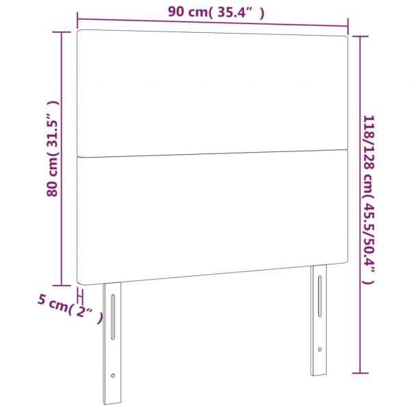 Kopfteile 2 Stk. Rosa 90x5x78/88 cm Samt