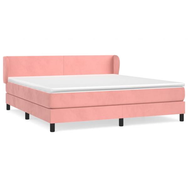 Boxspringbett mit Matratze Rosa 180x200 cm Samt