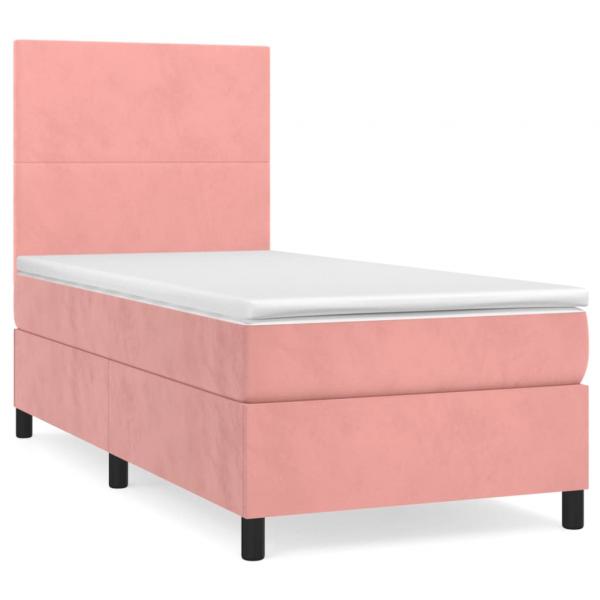 Boxspringbett mit Matratze Rosa 90x190 cm Samt