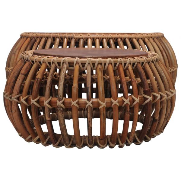 Couchtische 2 Stk. Natur Rattan