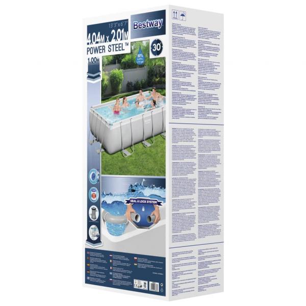 Bestway Pool-Set Power Steel Rechteckig 404x201x100 cm