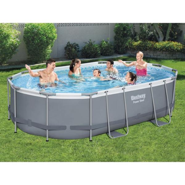 ARDEBO.de - Bestway Power Steel Pool-Set Oval 488x305x107 cm