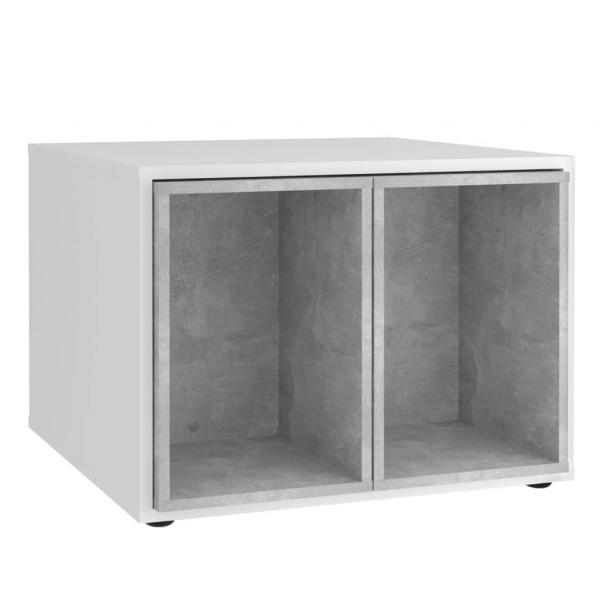 ARDEBO.de - FMD Couchtisch mit 2 Beistelltischen 67,5x67,5x50 cm Weiß Beton-Optik