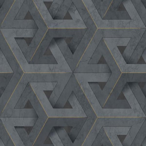 DUTCH WALLCOVERINGS Tapete Onyx Anthrazit und Golden