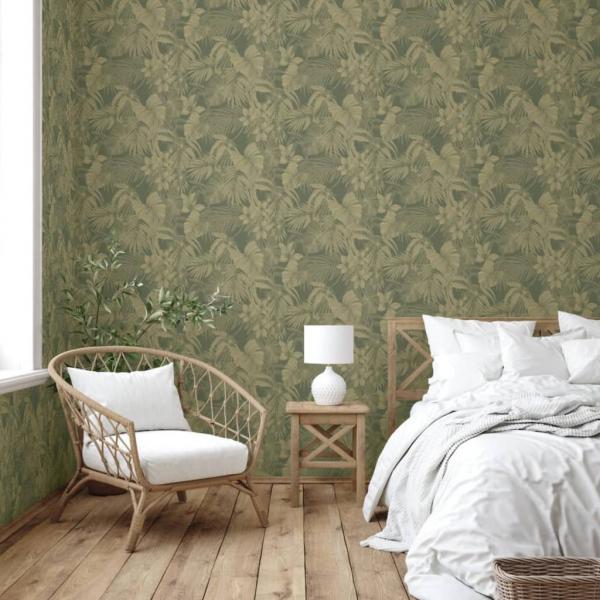 DUTCH WALLCOVERINGS Tapete Joelle Grün und Golden