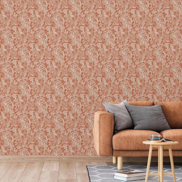 ARDEBO.de - DUTCH WALLCOVERINGS Tapete Mae Orange und Beige