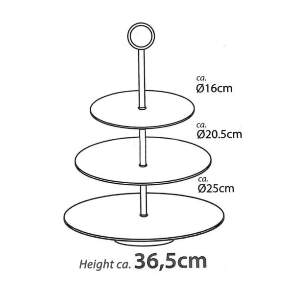 Excellent Houseware Etagere mit 3 Ablagen 36,5 cm Edelstahl