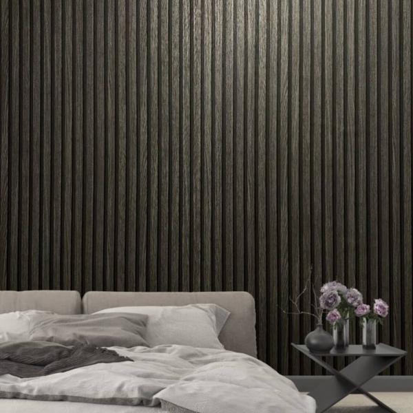 Noordwand Tapete Botanica Wooden Slats Schwarz und Grau