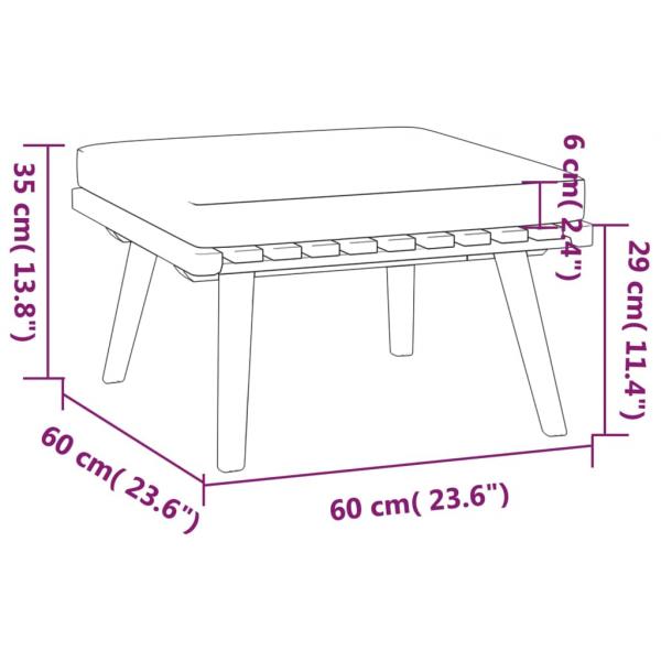 6-tlg. Garten-Lounge-Set mit Kissen Massivholz Akazie