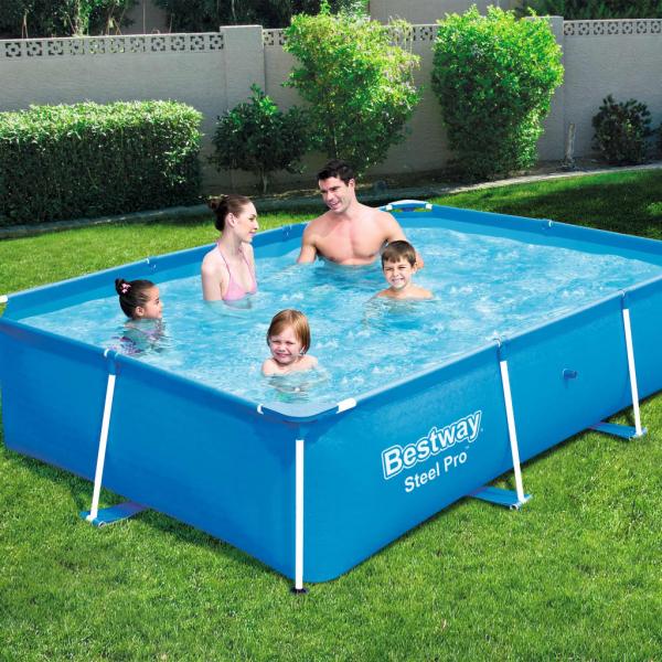 ARDEBO.de - Bestway Steel Pro Schwimmingpool mit Stahlrahmen 259x170x61 cm 56403