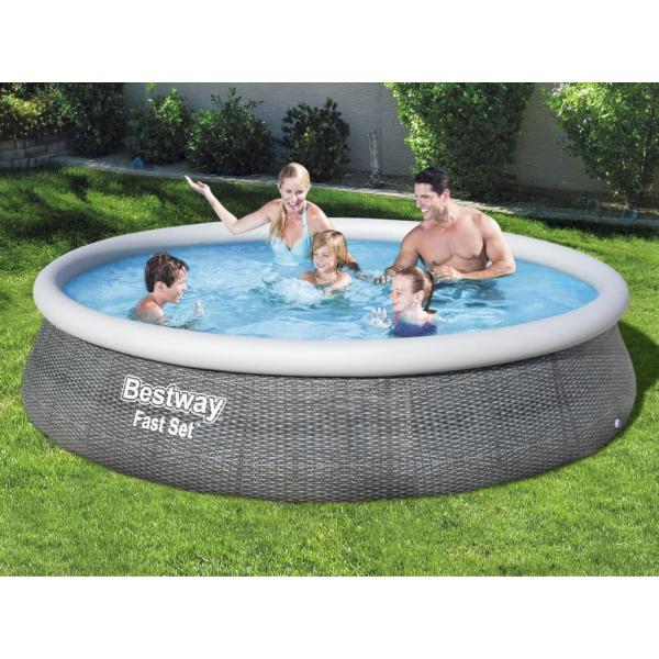 ARDEBO.de - Bestway Fast Set Pool-Set mit Pumpe Aufblasbar 396x84 cm