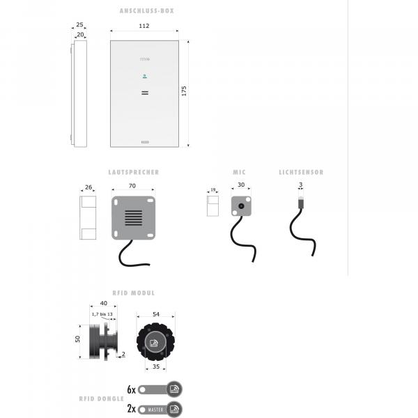 M-E Vistadoor ADV-B40 Audio Modul zum individuellen Einbau mit RFID-Modul (40946)