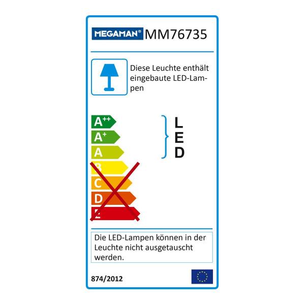 Megaman MM76735 Rico HR 6W-Dim to WARM-500lm/928 LED-Einbauleuchte, Stahl gebürstet