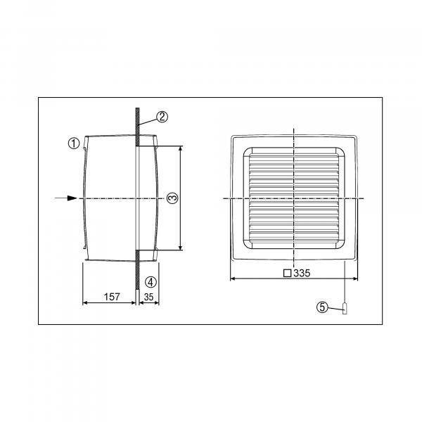 Maico EVN 22 Axialer Fensterventilator für Entlüftung, Alu-Flügelrad (0080.0855)