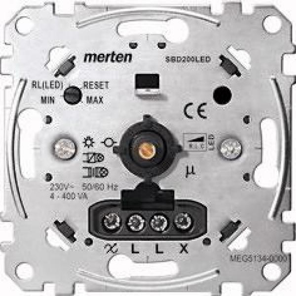 ARDEBO.de Merten MEG5134-0000 Universal-Drehdimmer-Einsatz für LED-Lampen, AC 230 V~, 50 Hz