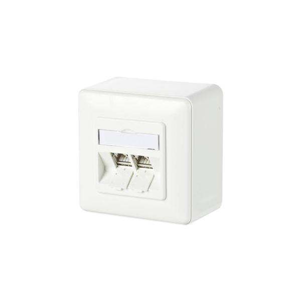 ARDEBO.de Metz Connect 130B11D20002-E Modulare Anschlussdose C6Amodul 2 Port 180°M AP, reinweiß