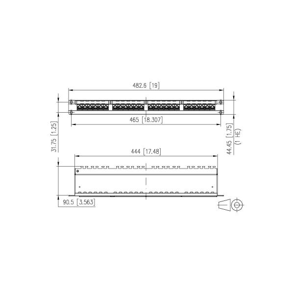 Metz Connect E-DAT C6A 24 Port Patchfeld 1HE LSA (130855C-E)