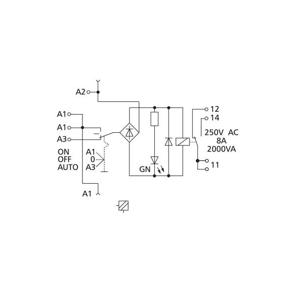 Metz Connect KRA-S-F8/21, 1 Wechsler, 24 V AC/DC (11070613)